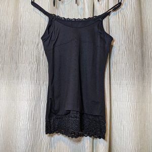 Self Expressions Lace-Trim Black Camisole